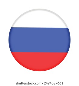 Isolated round flag of Russia