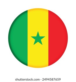 Bandera redonda aislada de Senegal
