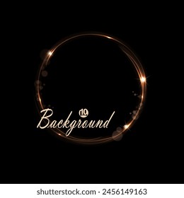 Isolated round frame of copper color on a black background.