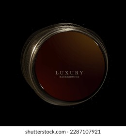 Isolated round frame with a small wavy border on a black background