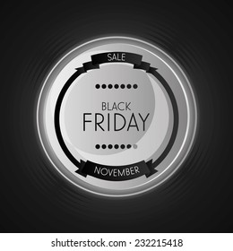 an isolated round grey label with text for black friday