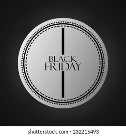 an isolated round grey label with text for black friday