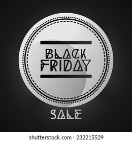 an isolated round grey label with text for black friday