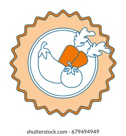 isolated round icon vegetables