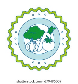 isolated round icon vegetables