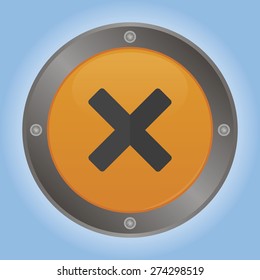 Isolated round label with a construction icon. Vector illustration