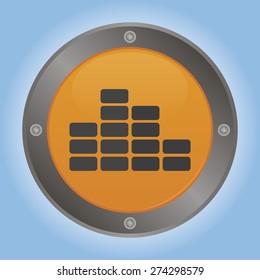 Isolated round label with a construction icon. Vector illustration
