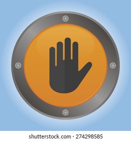 Isolated round label with a construction icon. Vector illustration