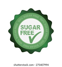 Isolated round label for a sugar free product. Vector illustration