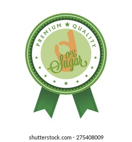 Isolated round label for a sugar free product. Vector illustration