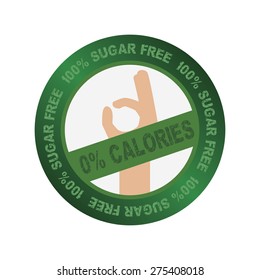 Isolated round label for a sugar free product. Vector illustration
