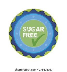 Isolated round label for a sugar free product. Vector illustration