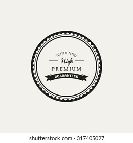 Isolated round label with text 