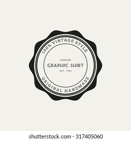 Isolated round label with text on a white background