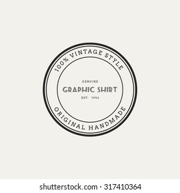 Isolated round label with text on a white background
