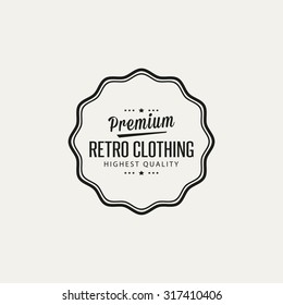 Isolated round label with text on a white background