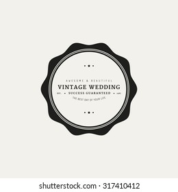 Isolated round label with text on a white background