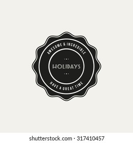 Isolated round label with text on a white background