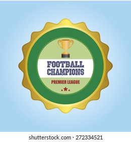 Isolated round label with a trophy and text. Vector illustration