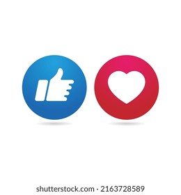 Isolated Round Like and Love Vector Icon