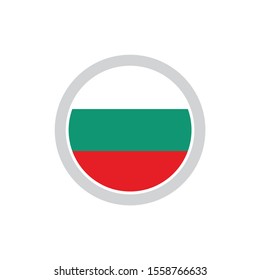 Isolated round shape Bulgaria flag vector logo. Bulgarian national symbol on the white background.