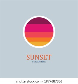 isolated round shape sunset vector logo