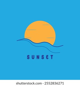 isolated round shape sunset vector logo