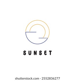 isolated round shape sunset vector logo