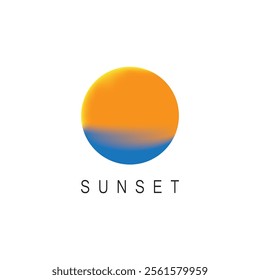 isolated round shape sunset vector logo