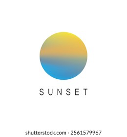 isolated round shape sunset vector logo