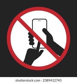 Signo redondo aislado de no usar celular, el teléfono celular está prohibido, el teléfono no está permitido