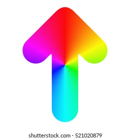 Isolated rounded gradient rainbow arrow icon design