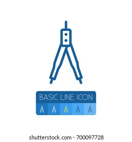 Isolated Route Outline. Measurement Dividers Vector Element Can Be Used For Measurement, Dividers, Location Design Concept.