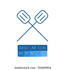 Isolated Rowing Outline. Canoe Vector Element Can Be Used For Rowing, Canoe, Kayak Design Concept.