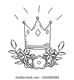Isolated royal crown draw design