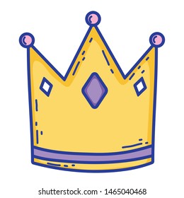 Isolated Royal Crown Draw Design Vector Illustration