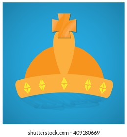 Isolated royal crown on a blue background