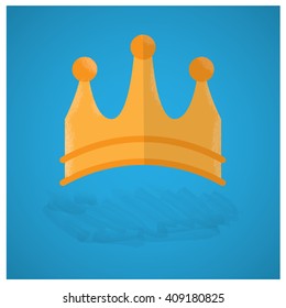 Isolated royal crown on a blue background