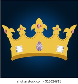 Isolated royal crown on a colored background