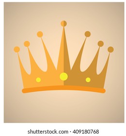 Isolated royal crown on a light pink background