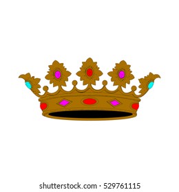 Isolated royal crown on a white background, Vector illustration