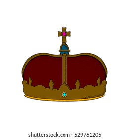 Isolated royal crown on a white background, Vector illustration