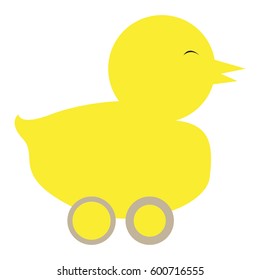 Isolated rubber duck on a white background, Vector illustration