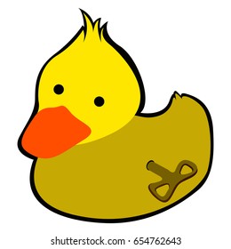 Isolated rubber duck on a white background, Vector illustration