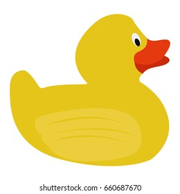 Isolated rubber duck on a white background, Vector illustration