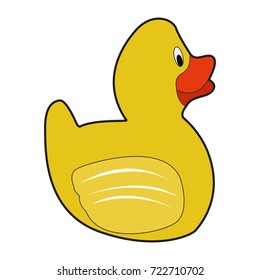Isolated rubber duck on a white background, Vector illustration
