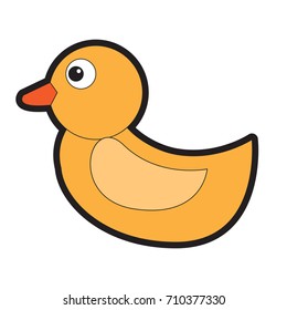 Isolated rubber duck toy on a white background, Vector illustration