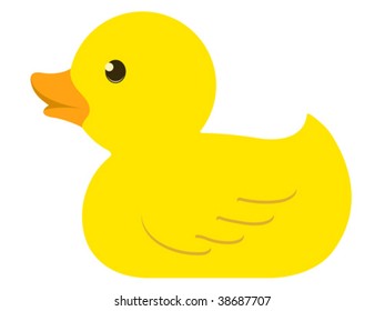 Isolated Rubber Duck - Vector