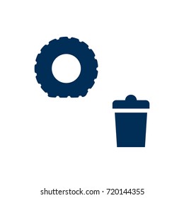 Isolated Rubber Icon Symbol On Clean Background. Vector Junk Element In Trendy Style.