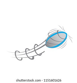 Isolated rugby ball with a motion effect